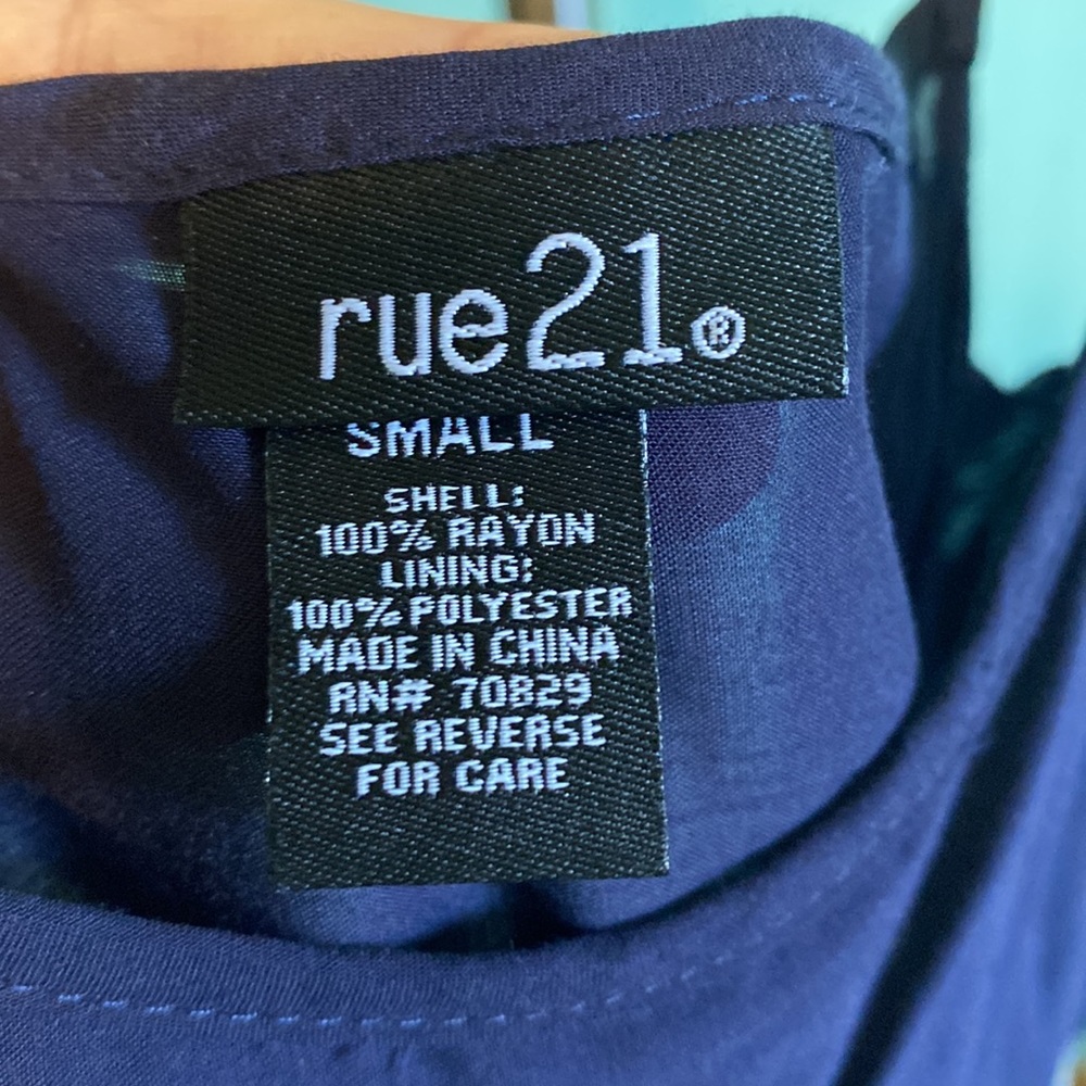 Rue 21, Small, Navy Blue Lightweight Summer Dress - Picture 2 of 3